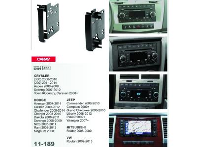 2-DIN Car Audio Installation Kit for CRYSLER (300)2008-10; (200) 2011+; Aspen 2008-09; Sebring 2007